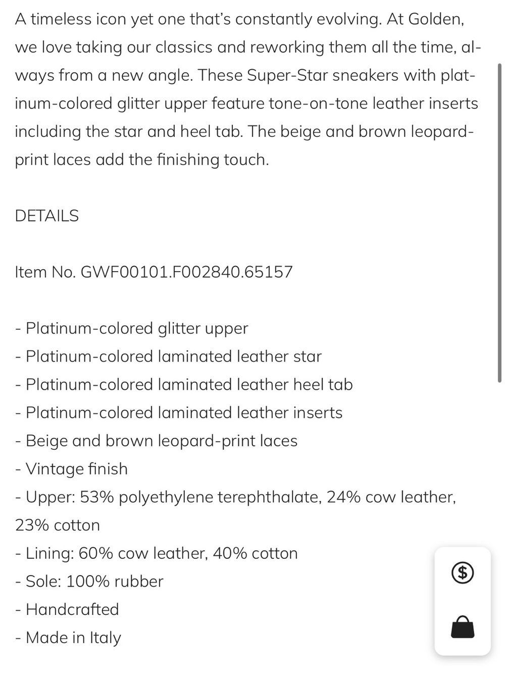 Golden Goose Super star platinum glitter - Picture 12 of 12